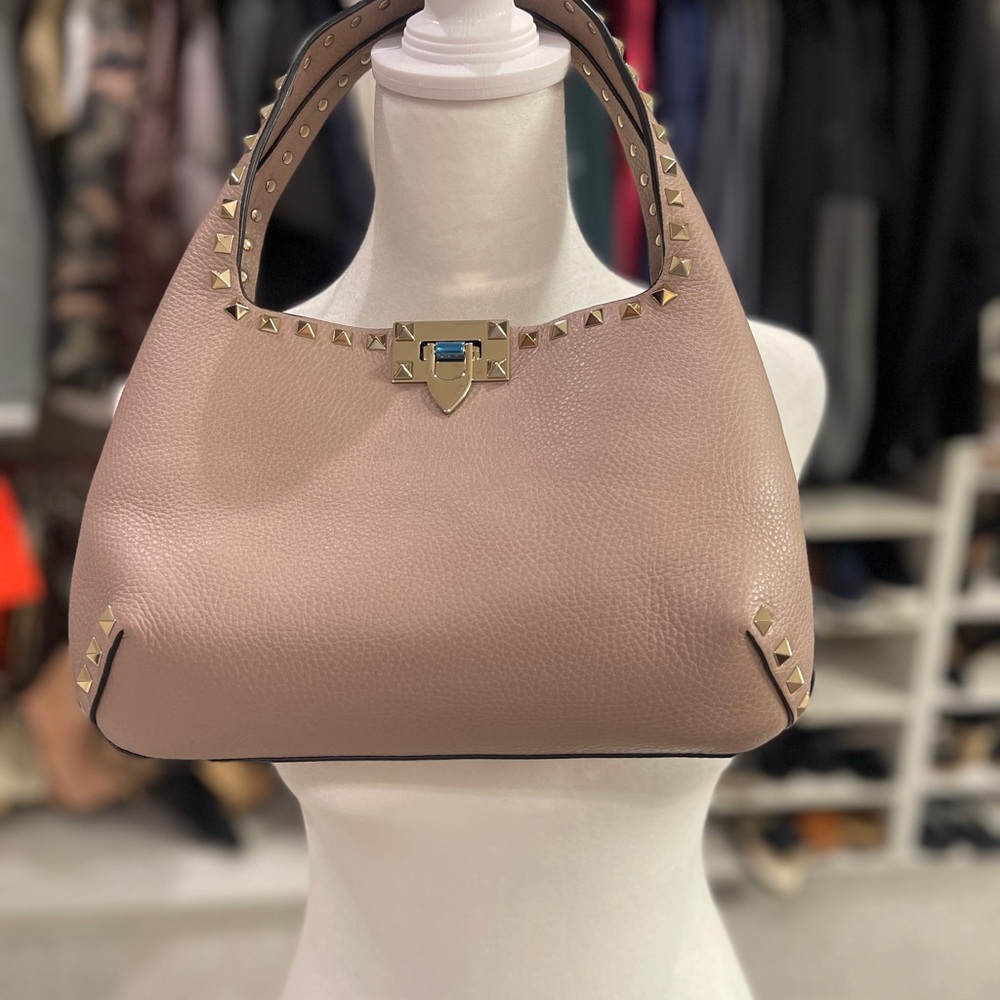 Valentino Garavani Pink/Poudre Small Rockstud Hobo handbag